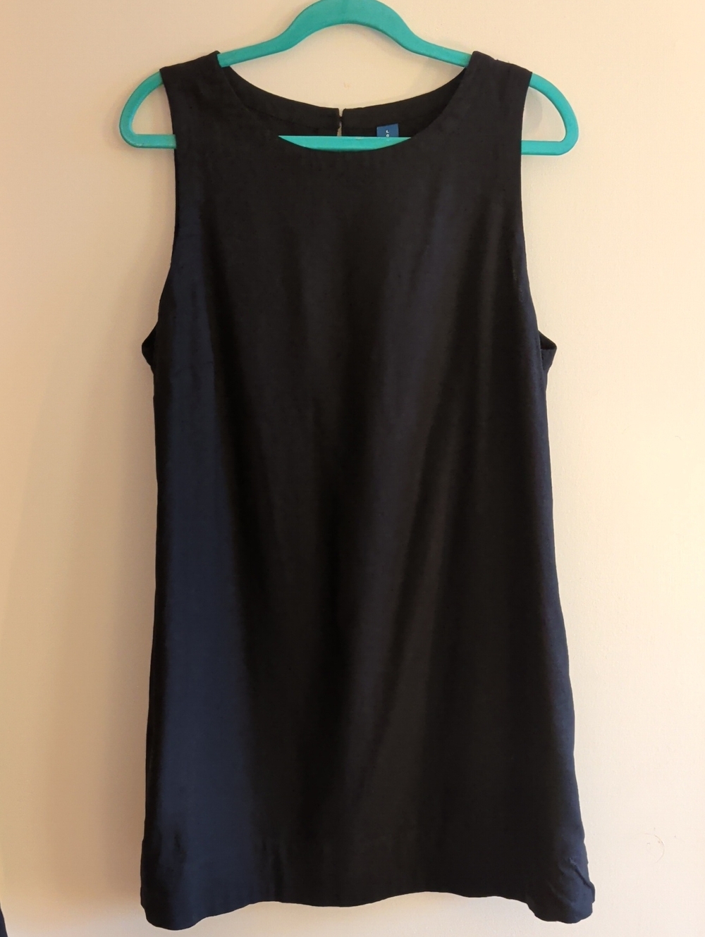 NWOT Old Navy Classic Black Sleeveless Shift Dress - Linen Rayon Blend, Sz L